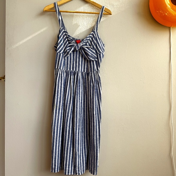 JOE FRESH Linen Striped Dress - Size S - Picture 1 of 6